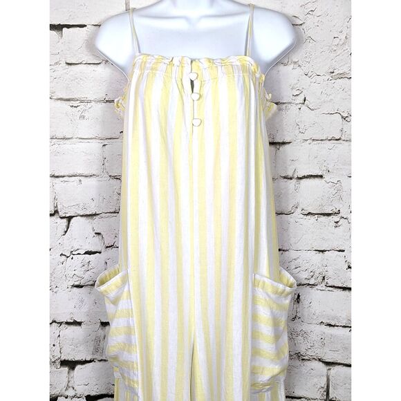 STONEY CLOVER LN x TARGET Cottage Boho Striped Linen-Blend Jumpsuit Pockets XS - Picture 4 of 8